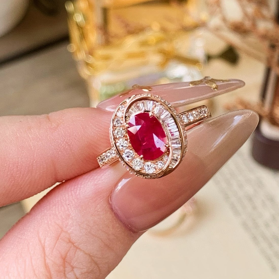 14k Gold 1.88 Ctw Natural Ruby & Diamond Ring - 3