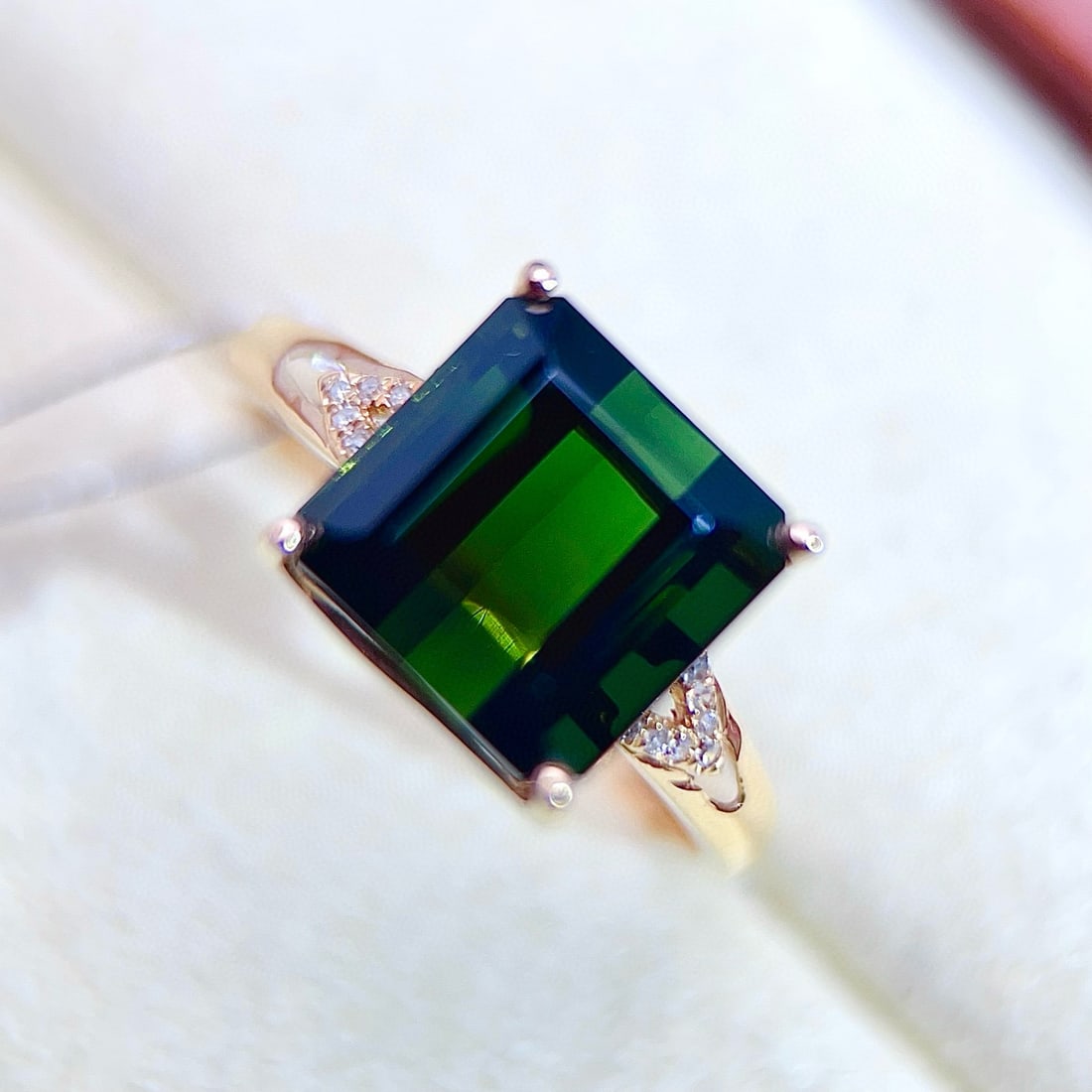 14k Gold 5.69 Ctw Natural Tourmaline & Diamond Ring - 3