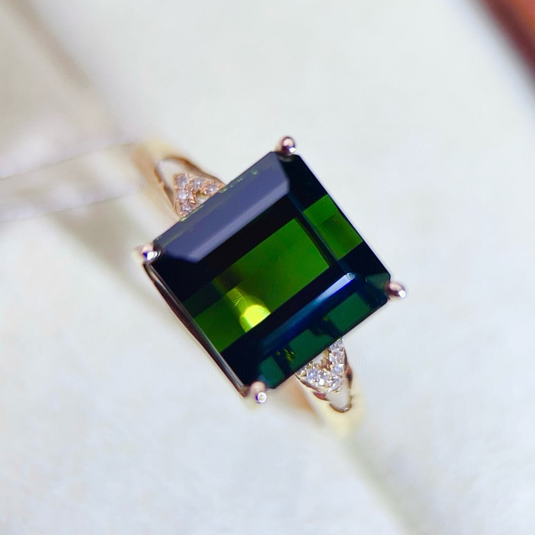 14k Gold 5.69 Ctw Natural Tourmaline & Diamond Ring - 4