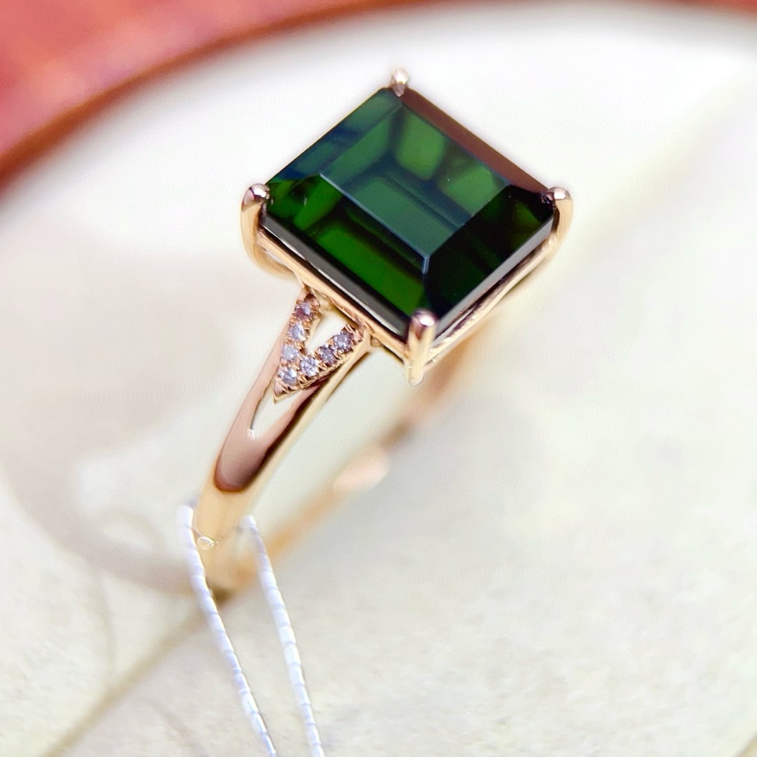 14k Gold 5.69 Ctw Natural Tourmaline & Diamond Ring - 5