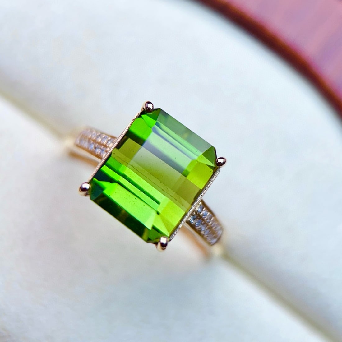 14k Gold 5.47 Ctw Natural Tourmaline & Diamond Ring - 2