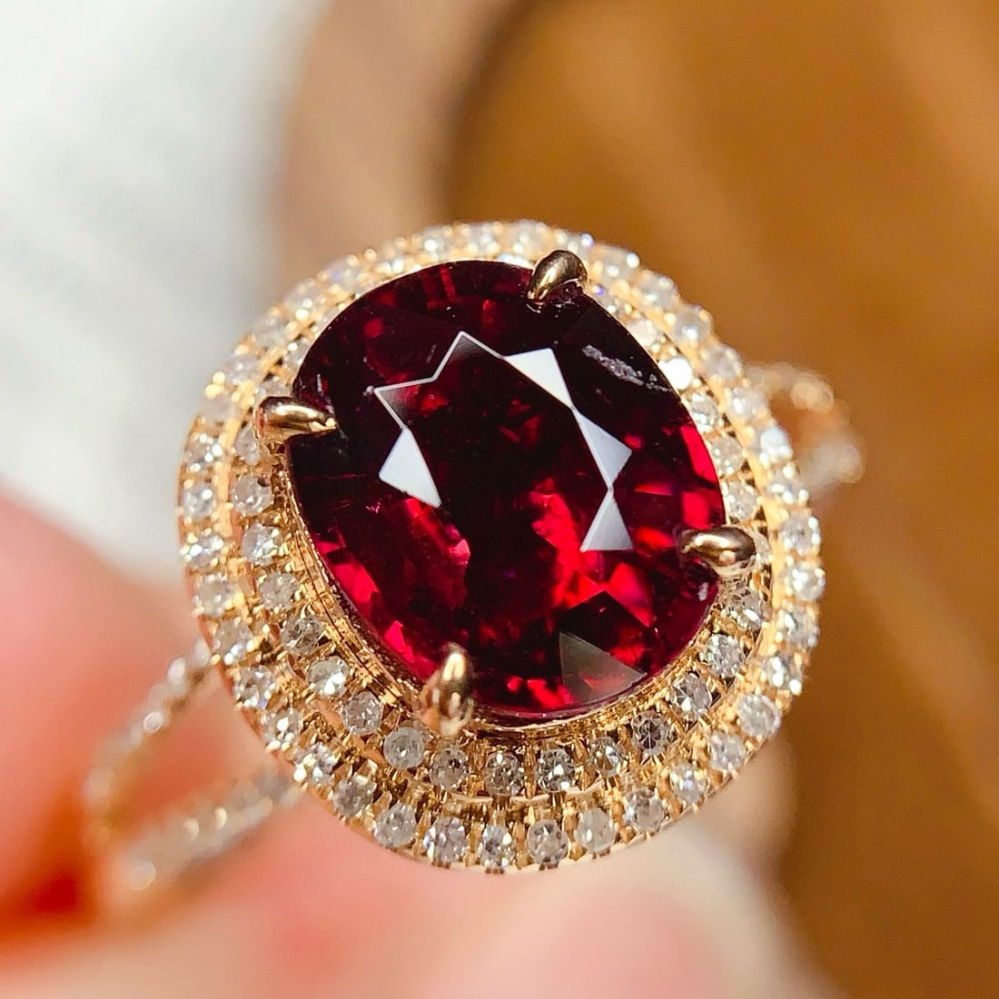 14k Gold 2.2 Ct Natural Tourmaline & Diamond Ring - 6