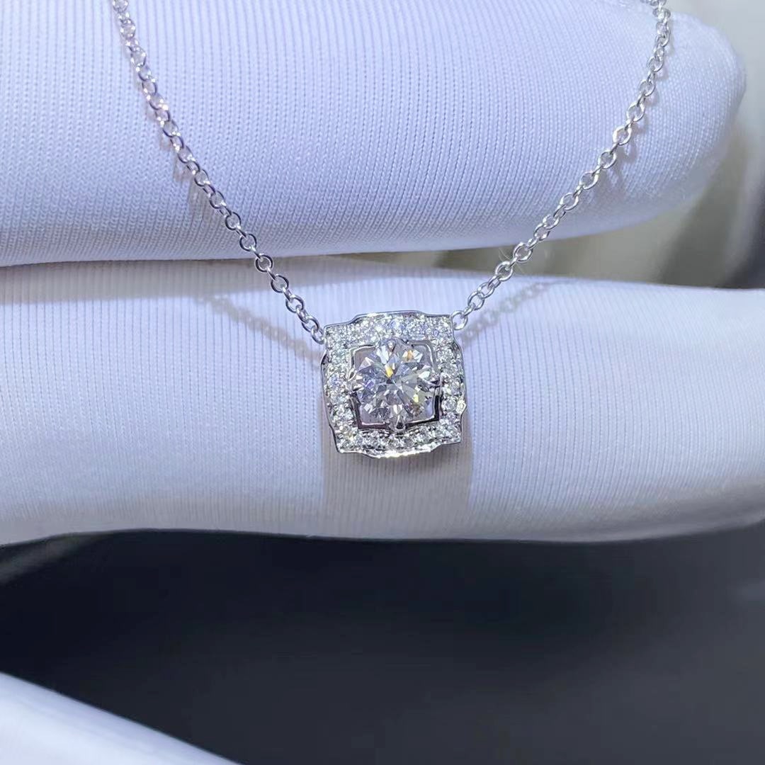 Gia Certified 14k Gold 0.3 Ct Natural H Si2 3ex Round Diamond Pendant( Without Chain ) - 2