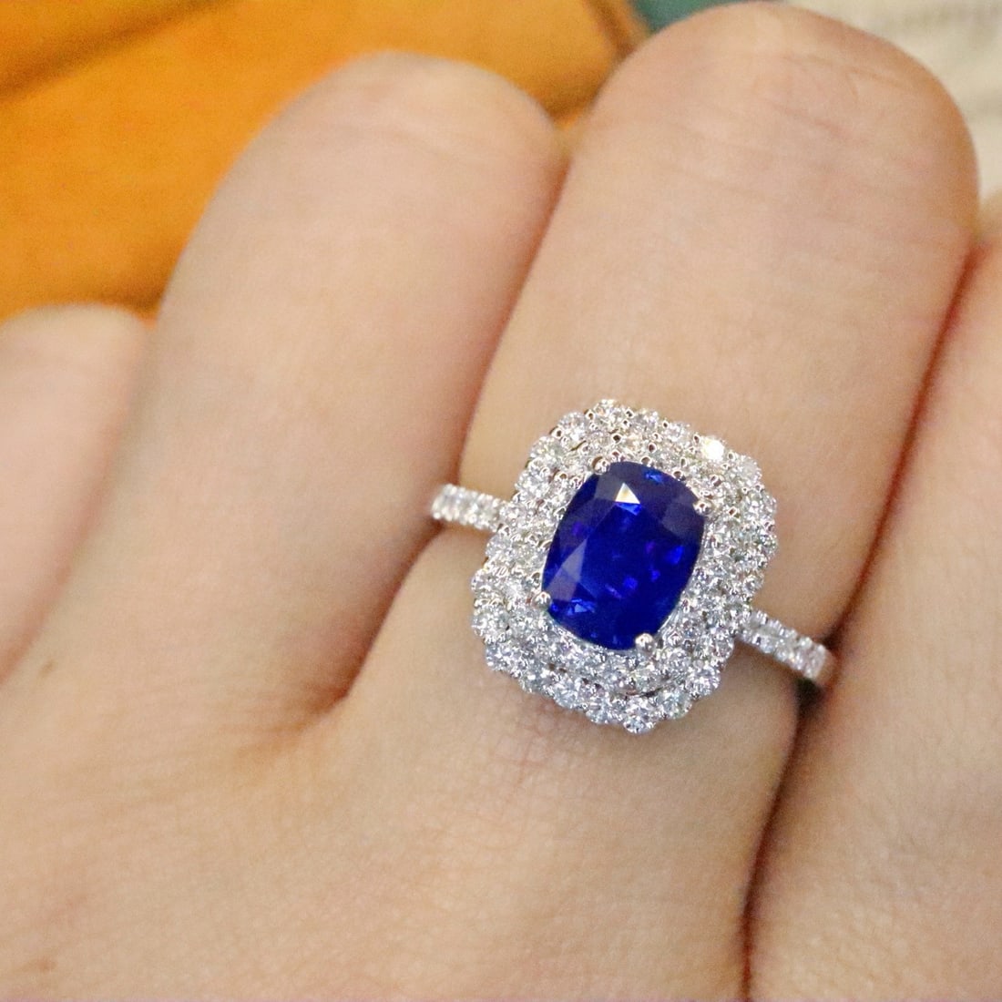 14k Gold 1.88 Ctw Natural Sapphire & Diamond Ring - 5