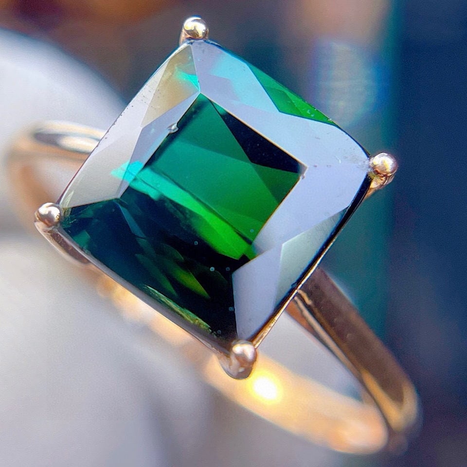14k Gold 3.95 Ct Natural Tourmaline Ring - 6