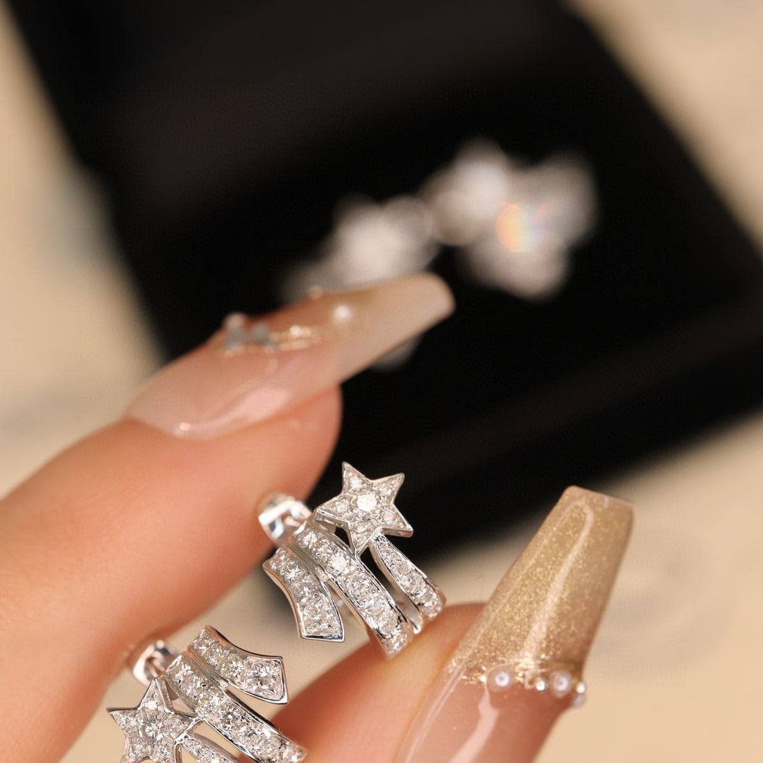 14k Gold 0.46 Ct Natural H Diamond Earrings - 3