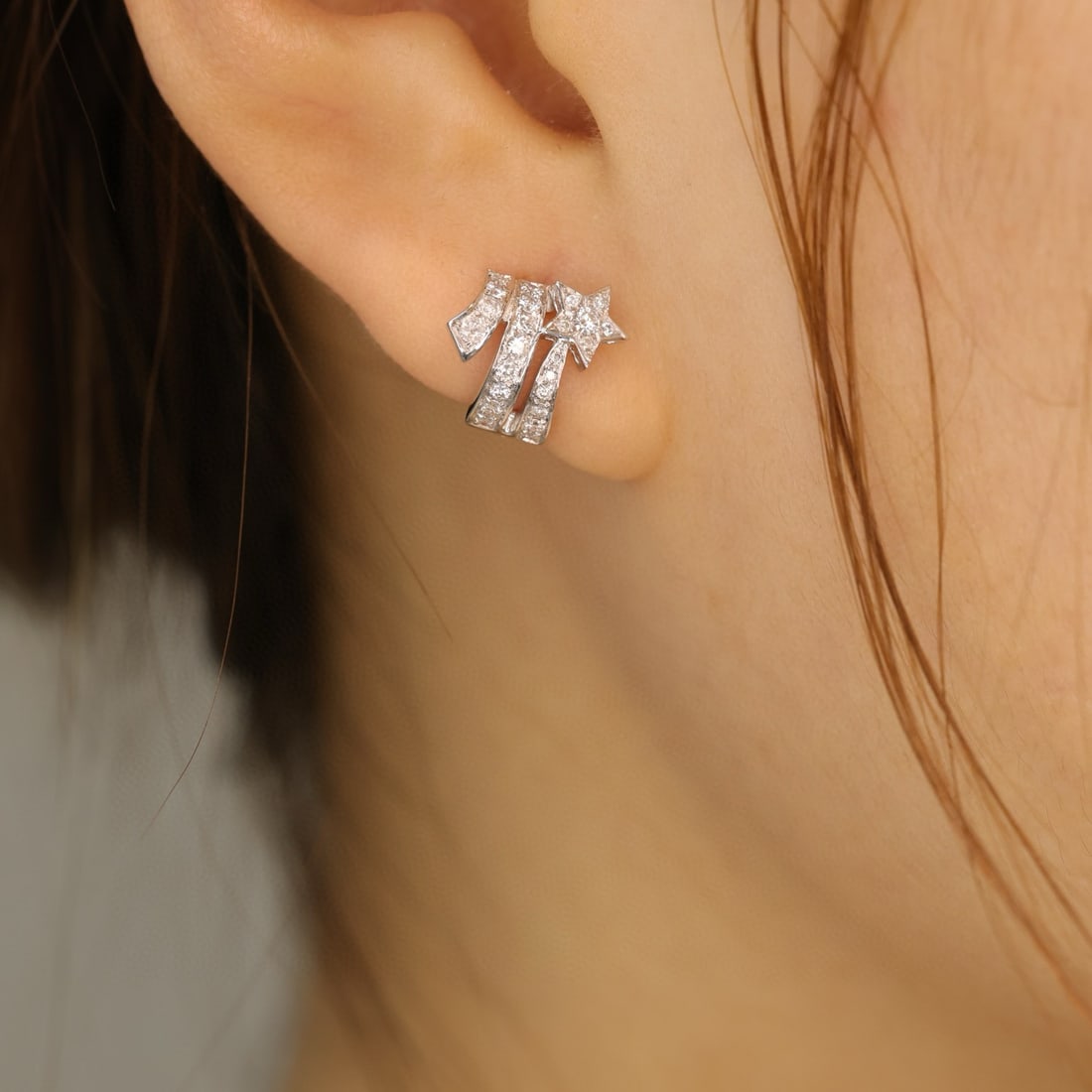 14k Gold 0.46 Ct Natural H Diamond Earrings - 5