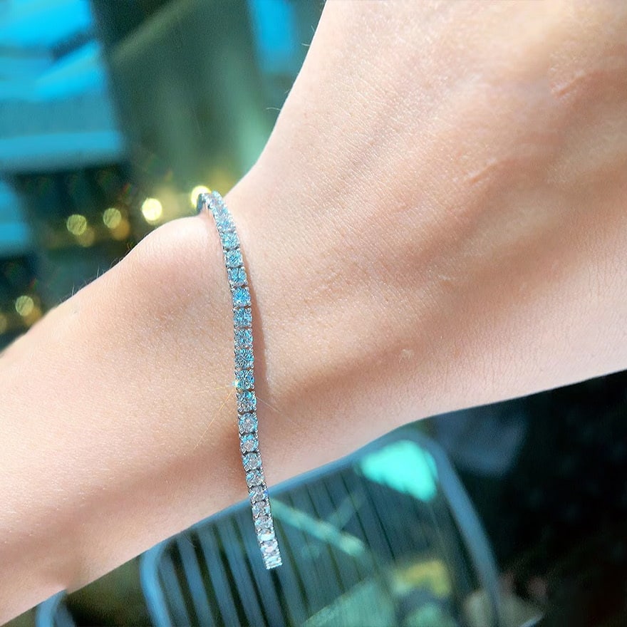 14k Gold 5.3 Ct Natural H Diamond Bracelet - 3