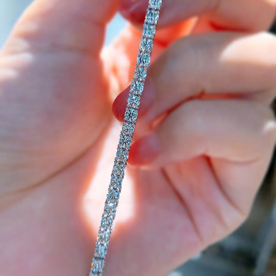 14k Gold 5.3 Ct Natural H Diamond Bracelet - 4