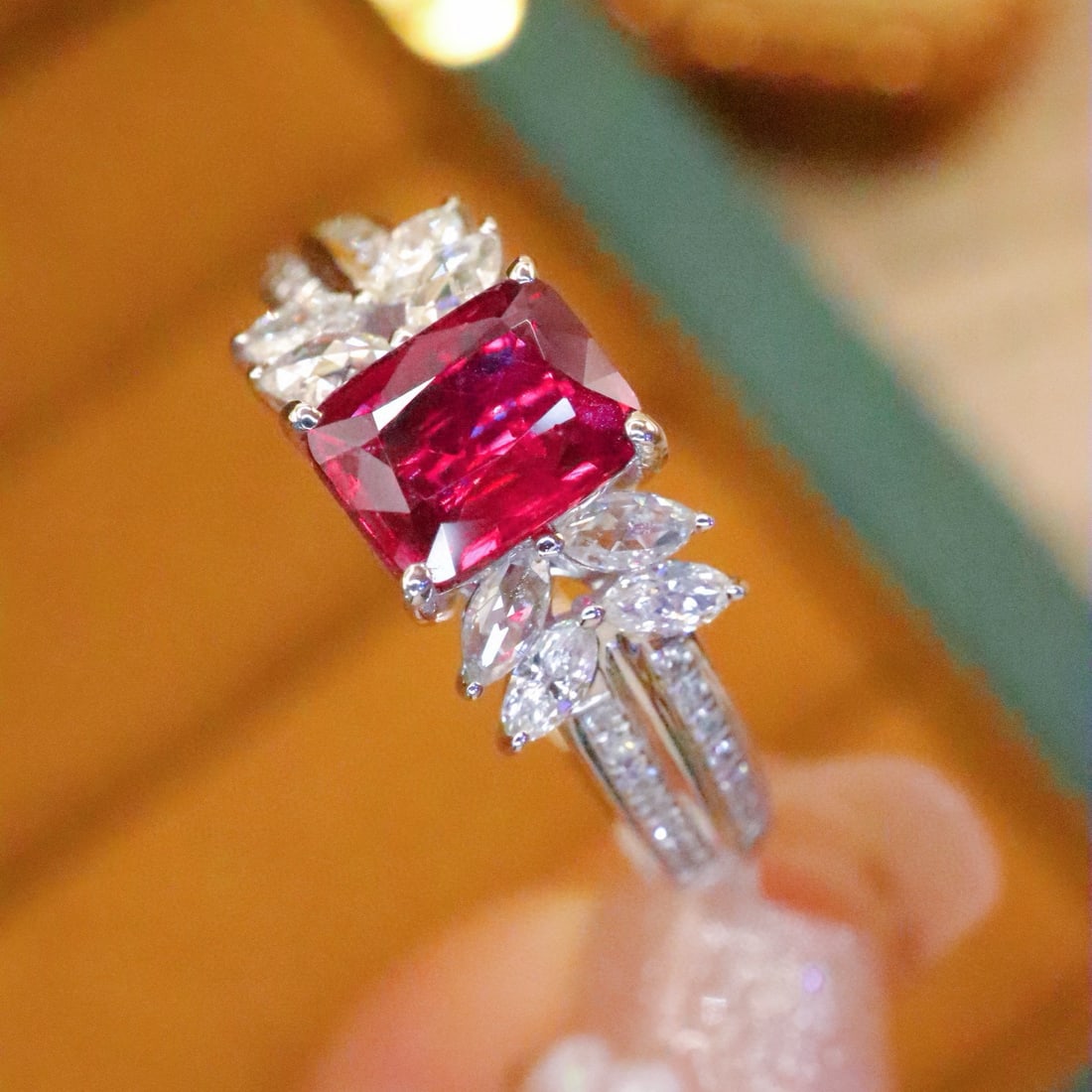 14k Gold 1.32 Ctw Natural Ruby & Diamond Ring - 3