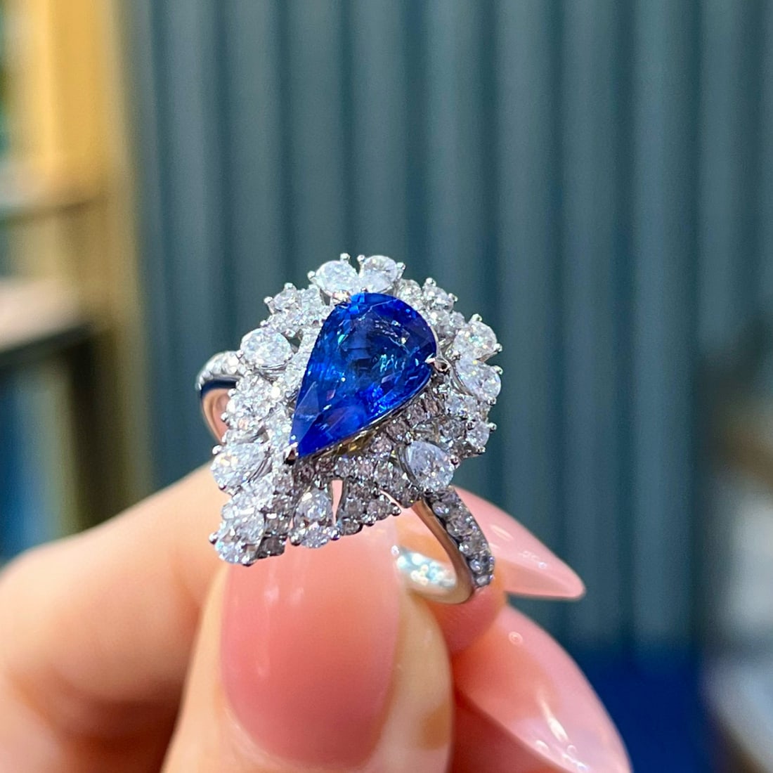 14k Gold 3.21 Ctw Natural Sapphire & Diamond Ring - 3