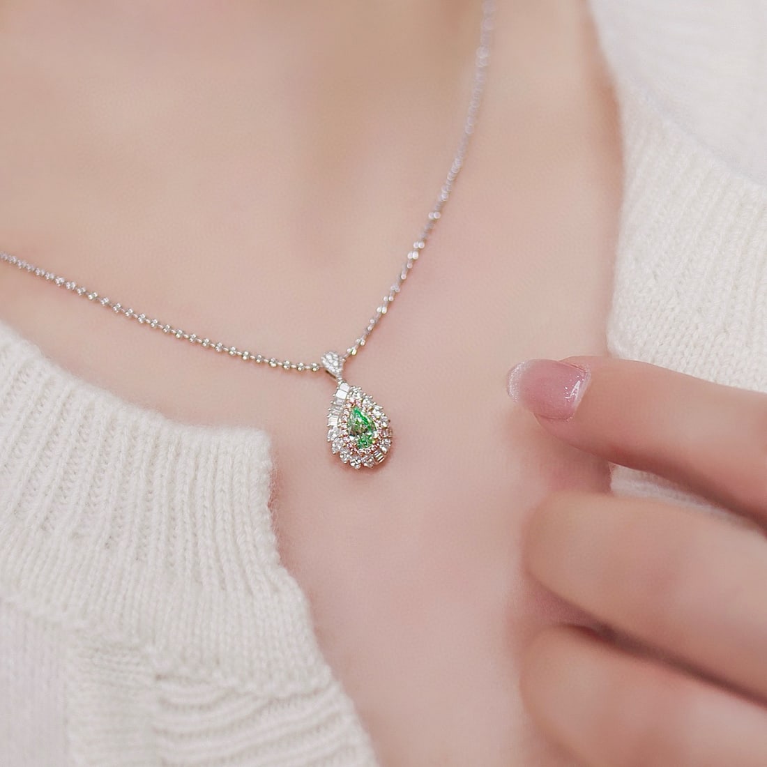 Gia Certified 14k Gold 1.10 Ctw Natural Green Diamond & Diamond Ring/pendant( Without Chain ) - 6