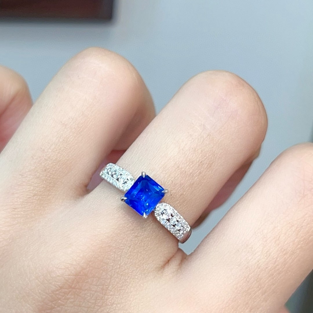 14k Gold 1.51 Ctw Natural Sapphire & Diamond Ring - 5