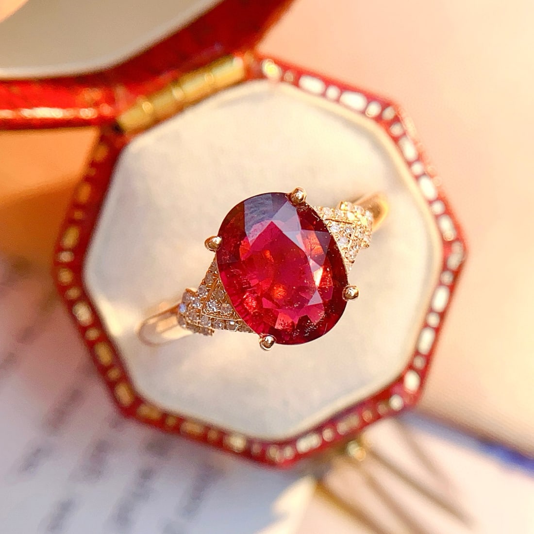 14k Gold 1.75 Ct Natural Tourmaline & Diamond Ring - 3