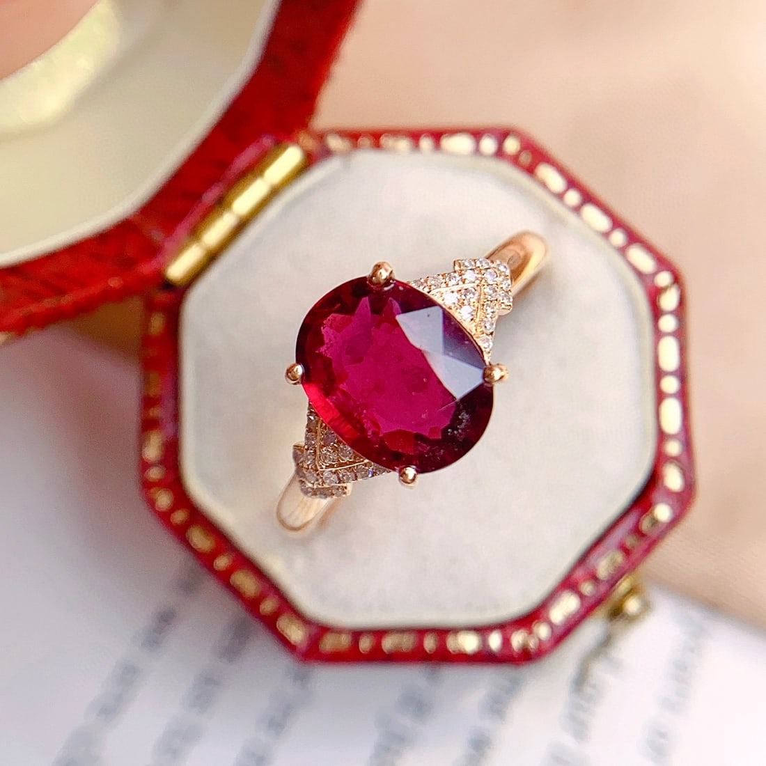 14k Gold 1.75 Ct Natural Tourmaline & Diamond Ring - 6