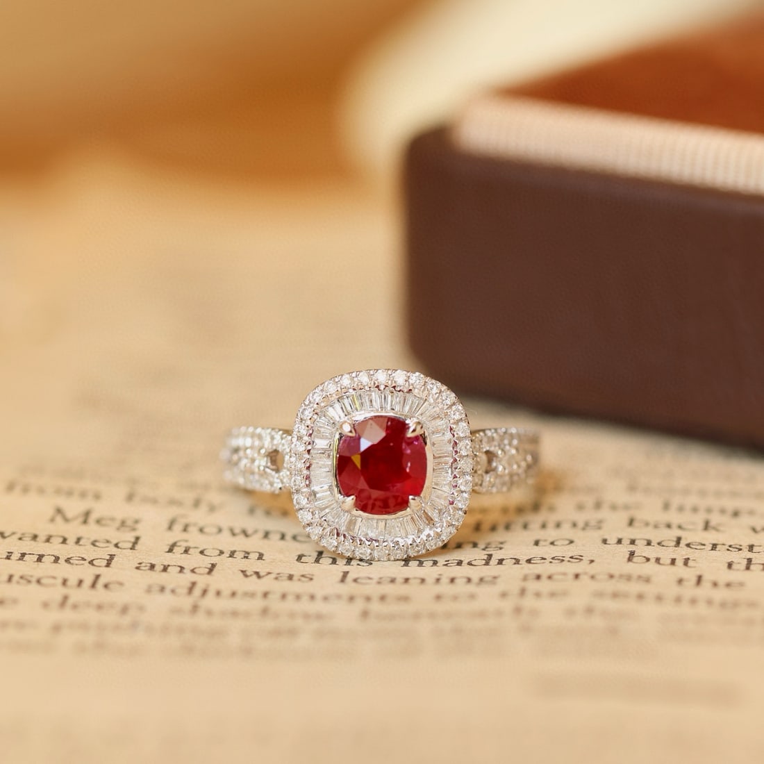 14k Gold 1.53 Ctw Natural Ruby & Diamond Ring - 7