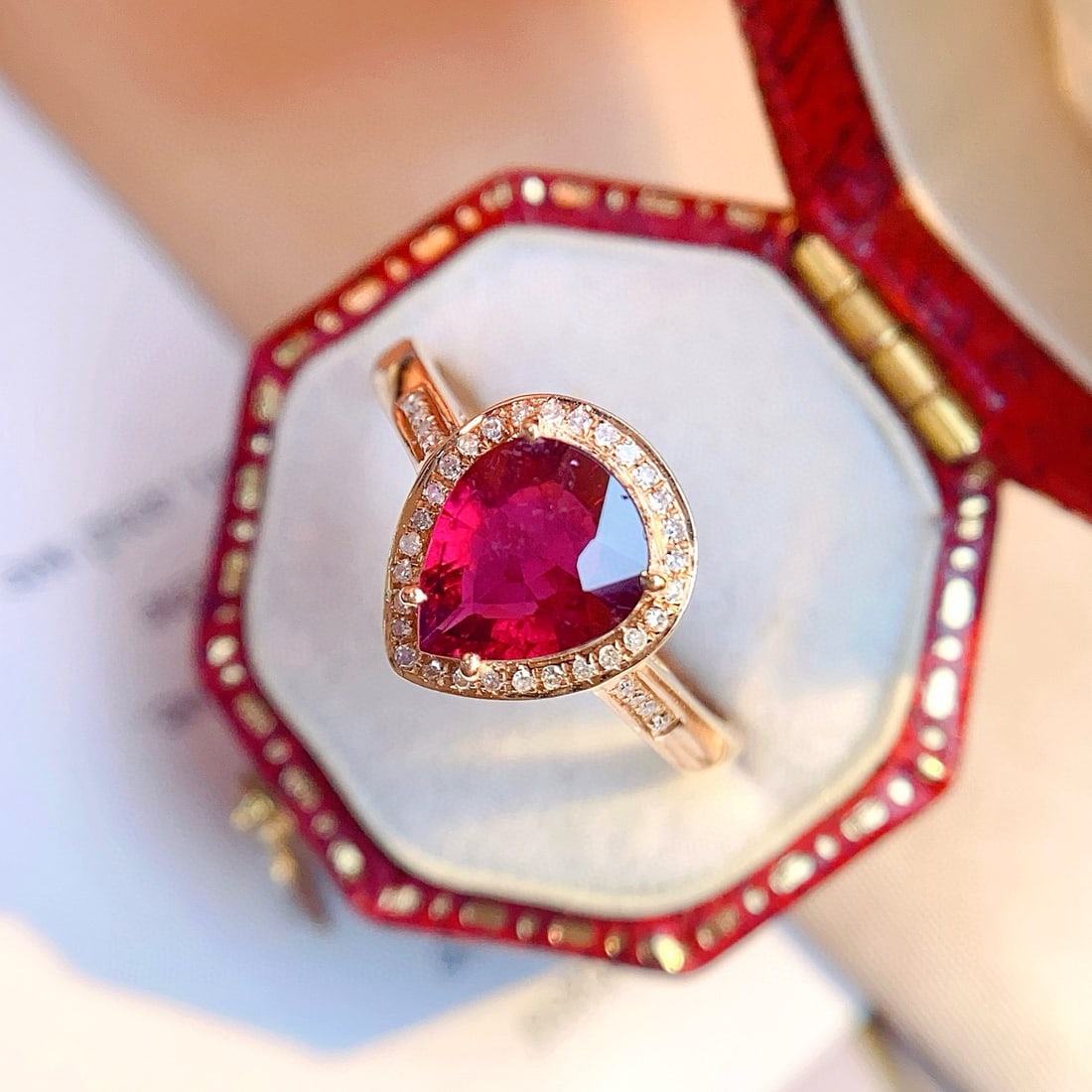 14k Gold 1.25 Ct Natural Tourmaline & Diamond Ring - 3