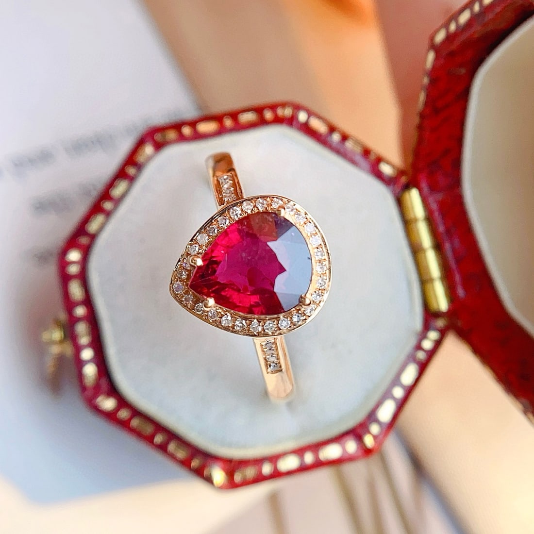 14k Gold 1.25 Ct Natural Tourmaline & Diamond Ring - 4