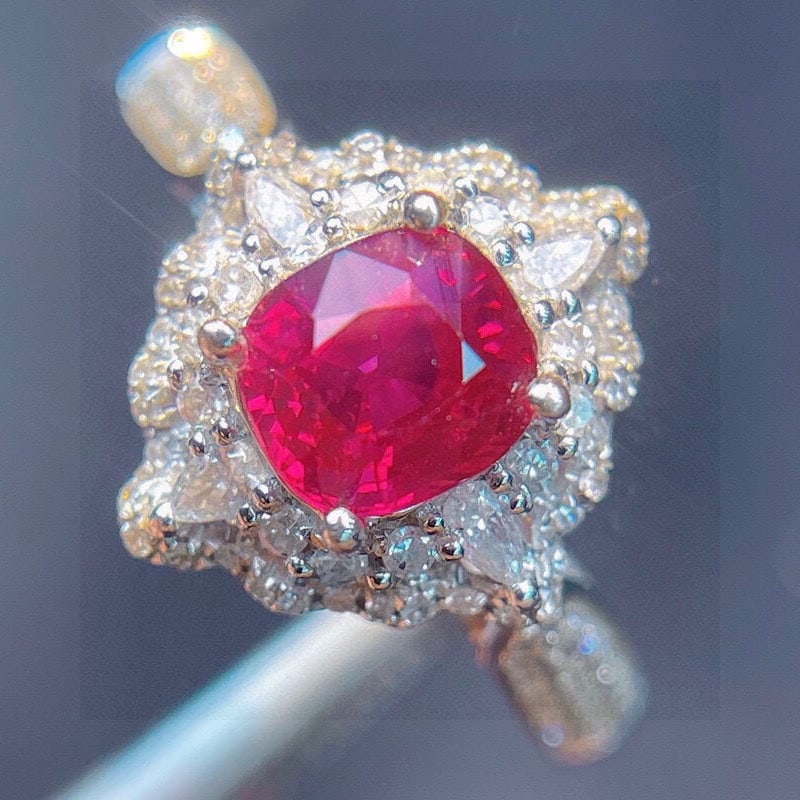 14k Gold 1.01 Ct Natural Ruby & Diamond Ring - 2