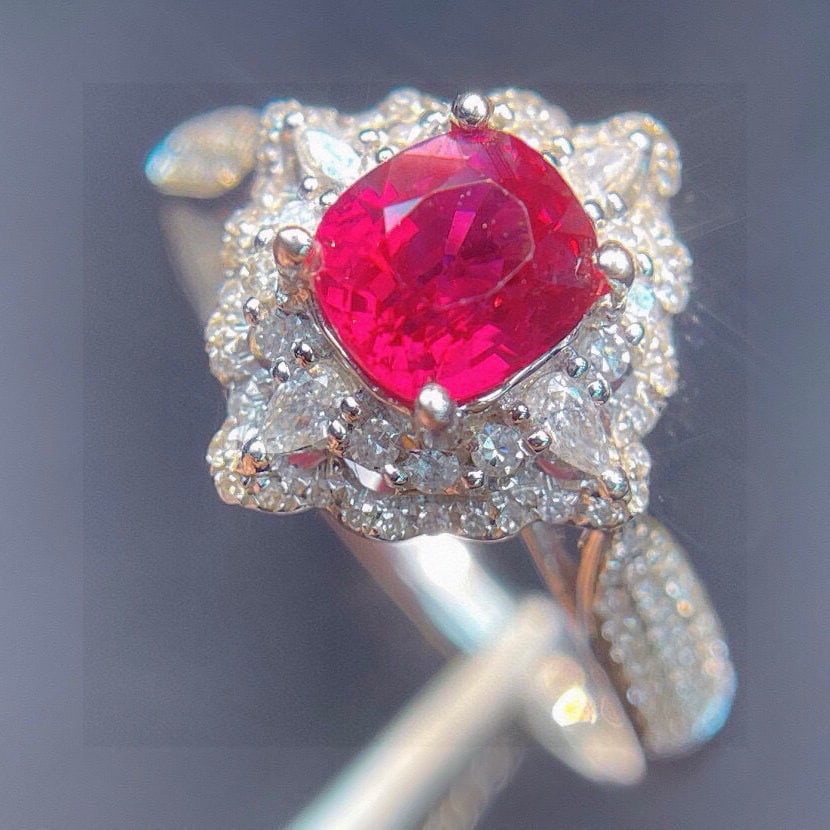 14k Gold 1.01 Ct Natural Ruby & Diamond Ring - 3