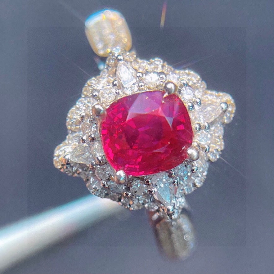 14k Gold 1.01 Ct Natural Ruby & Diamond Ring - 4