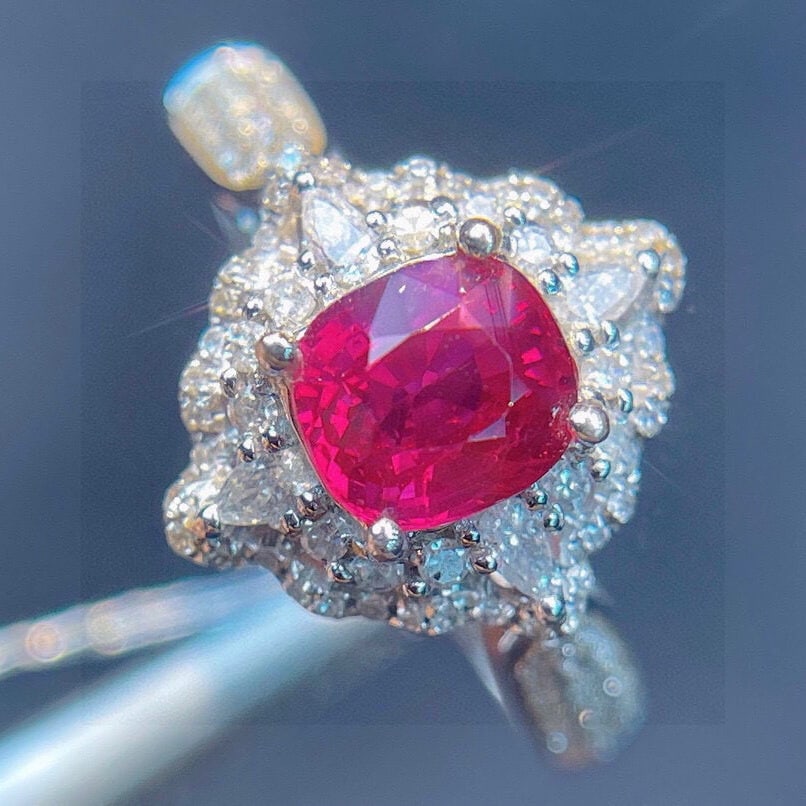 14k Gold 1.01 Ct Natural Ruby & Diamond Ring - 5