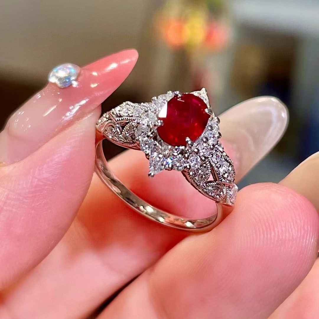 14k Gold 1.40 Ctw Natural Ruby & Diamond Ring - 2