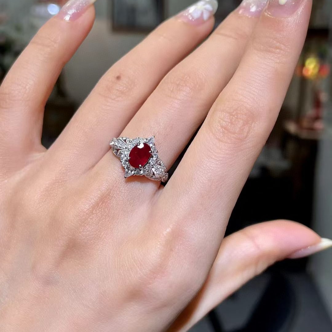 14k Gold 1.40 Ctw Natural Ruby & Diamond Ring - 4
