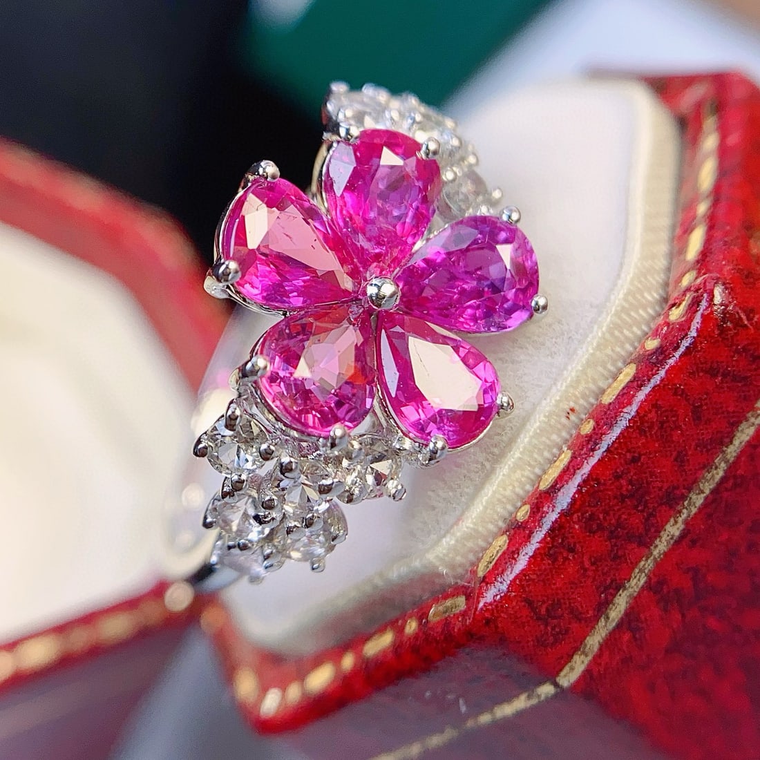 14k Gold 2.00 Ct Natural Ruby & Sapphire Ring - 4