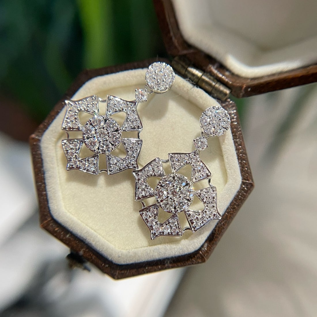 14k Gold 0.80 Ct Natural H Diamond Earrings - 4