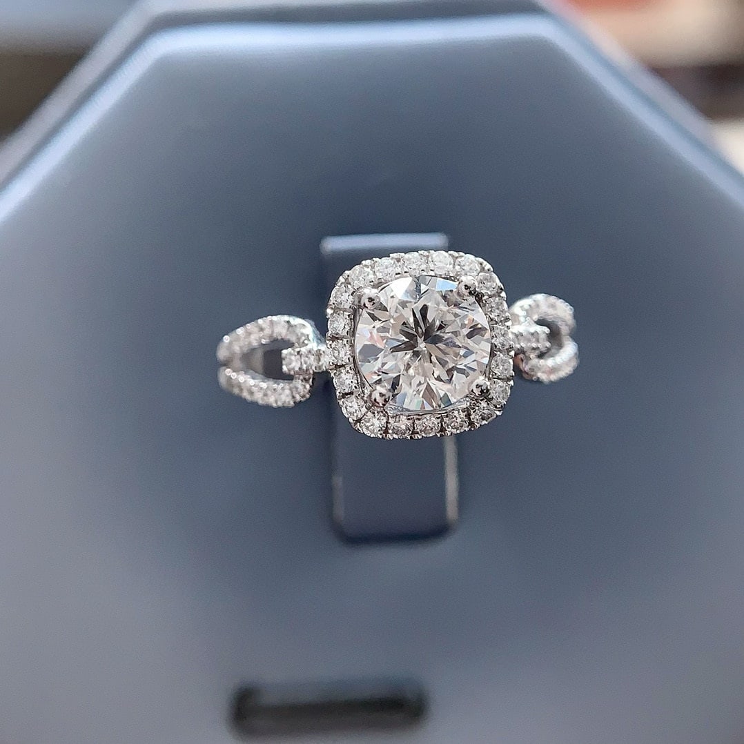 14k Gold 1.28 Ctw Natural F Diamond Ring - 2