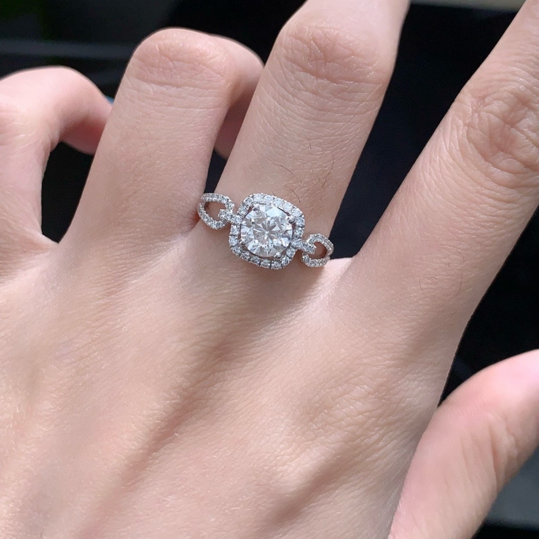 14k Gold 1.28 Ctw Natural F Diamond Ring - 4