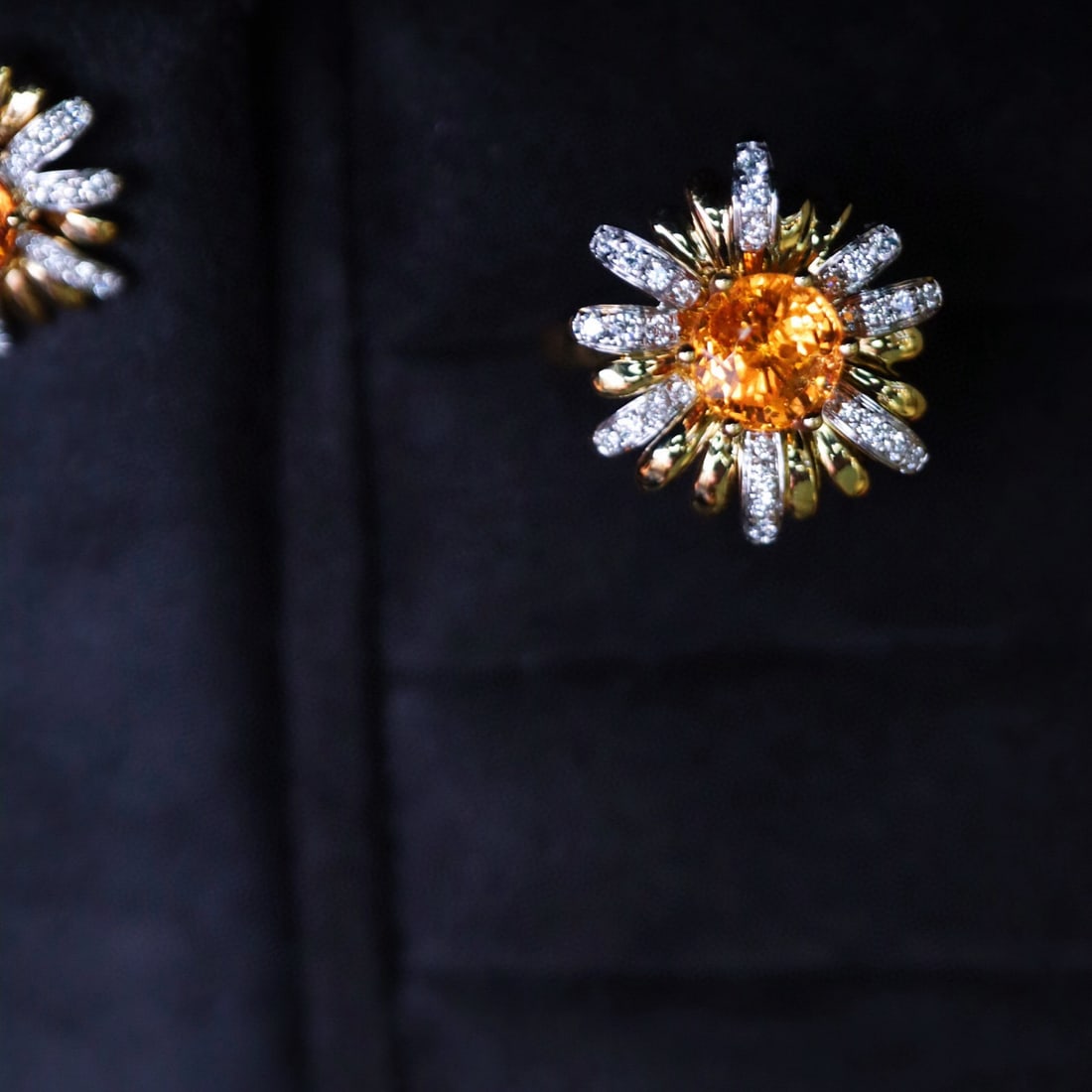14k Gold 6.28 Ctw Natural Spessartine & Diamond Jewelry Set - 6