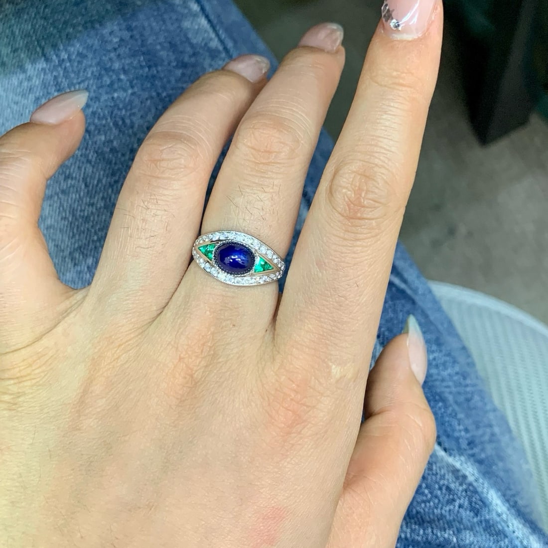 14k Gold 2.57 Ctw Natural Sapphire & Diamond Ring - 2