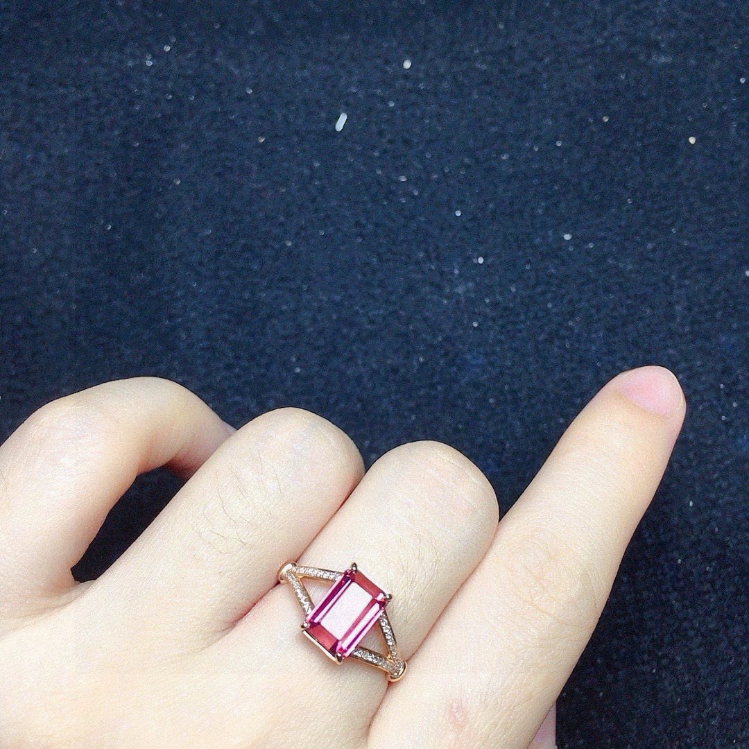14k Gold 2.0 Ct Natural Tourmaline & Diamond Ring - 4