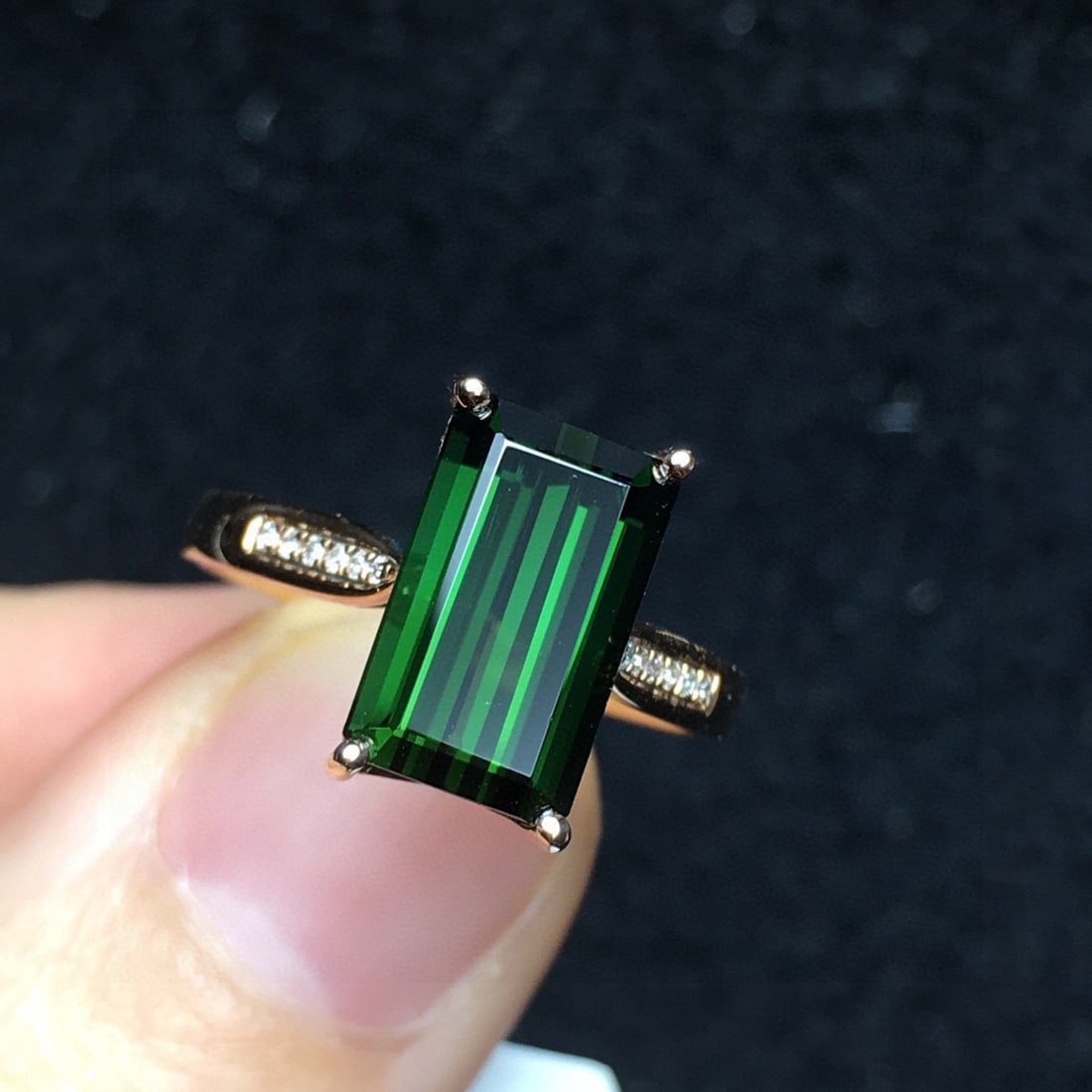 14k Gold 4.0 Ct Natural Tourmaline & Diamond Ring - 3