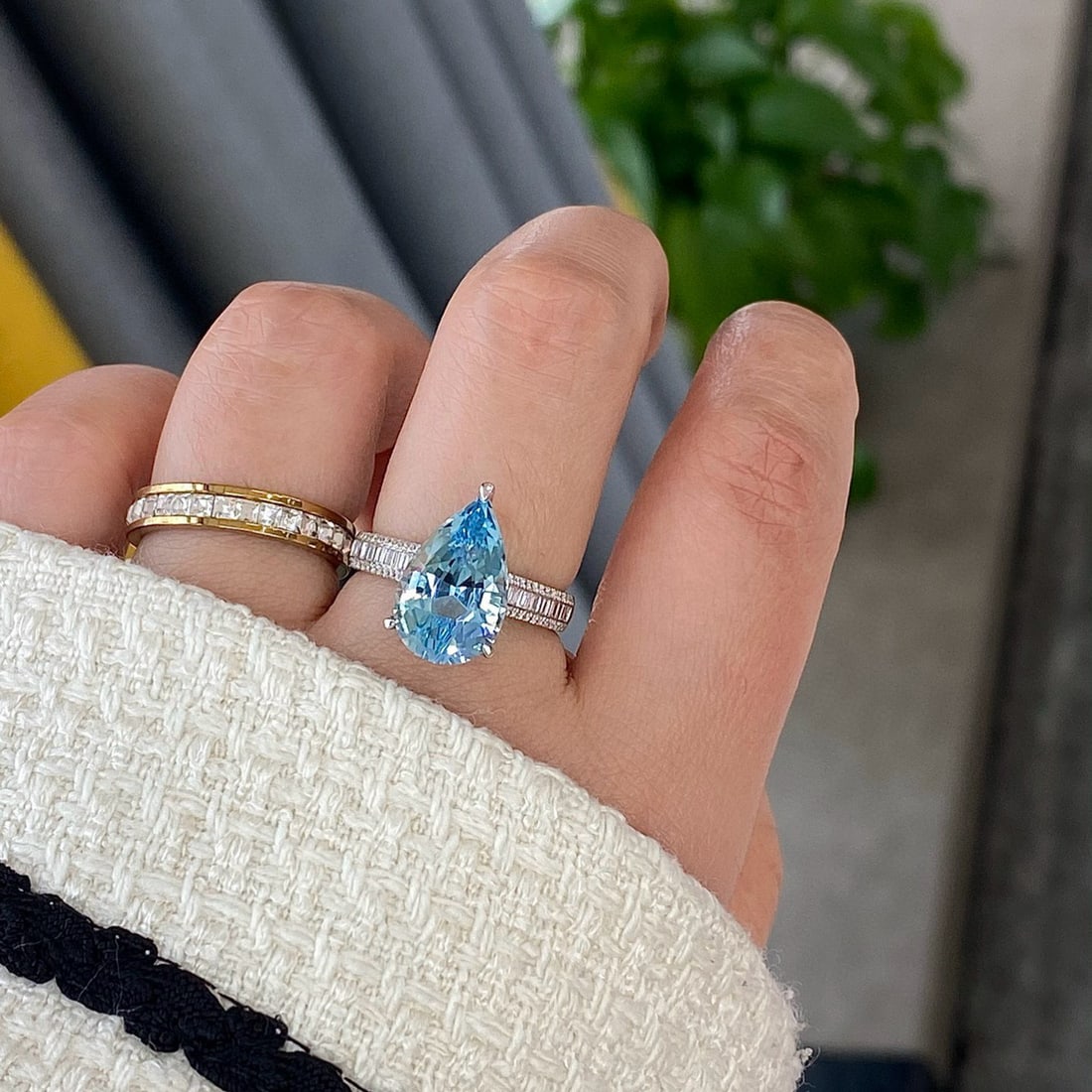 14k Gold 4.57 Ctw Natural Aquamarine & Diamond Ring - 3