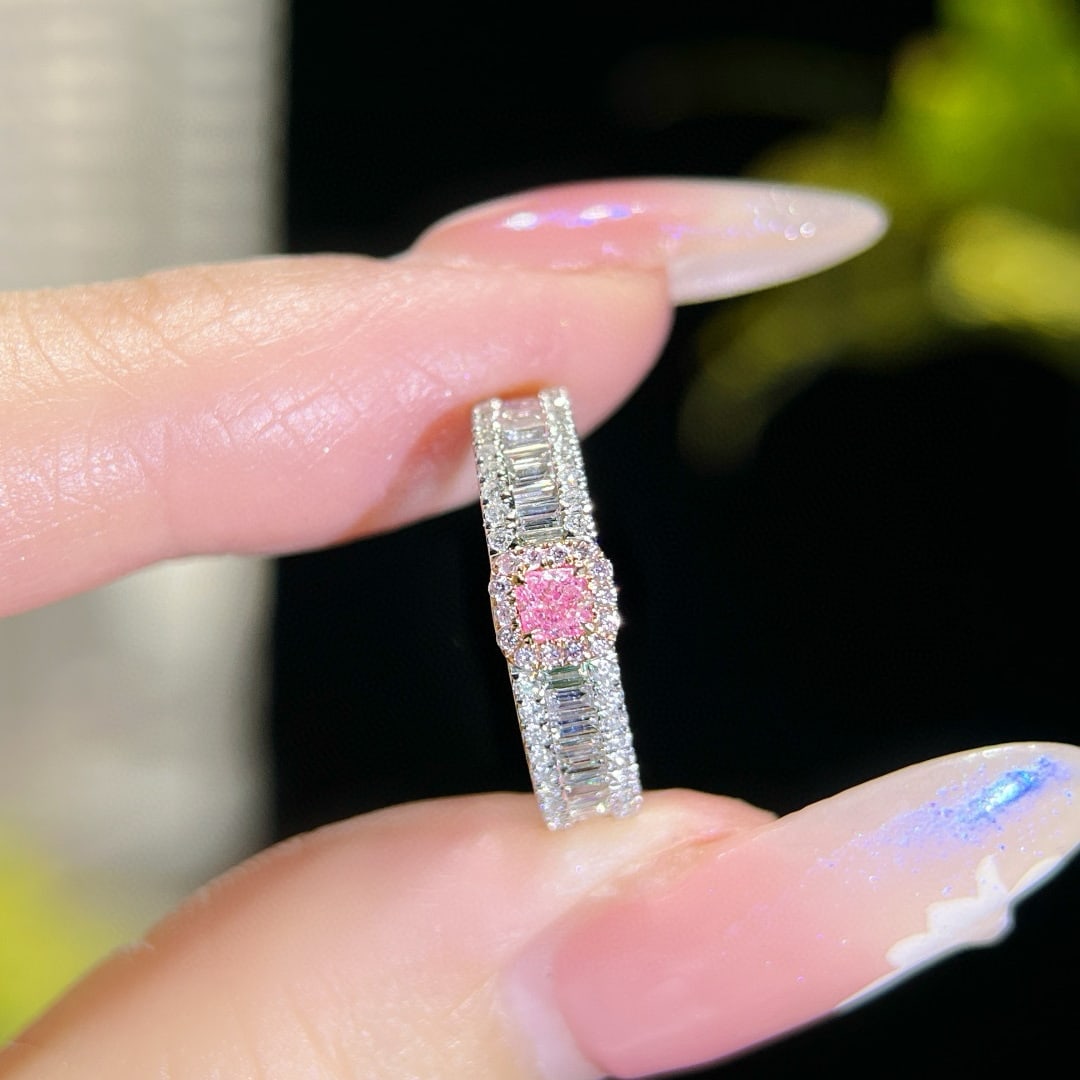 14k Gold 0.65 Ctw Natural Pink Diamond & Diamond Ring - 3