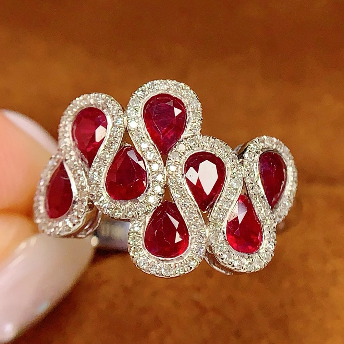 14k Gold 2.8 Ct Vivid Red Natural Ruby & Diamond Ring - 2