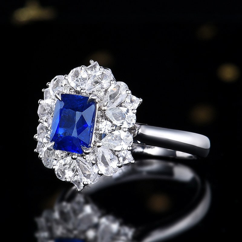 14k Gold 1.60 Ctw Natural Sapphire & Diamond Ring/pendant( Without Chain ) - 2
