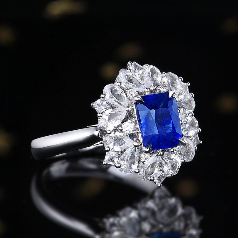 14k Gold 1.60 Ctw Natural Sapphire & Diamond Ring/pendant( Without Chain ) - 3