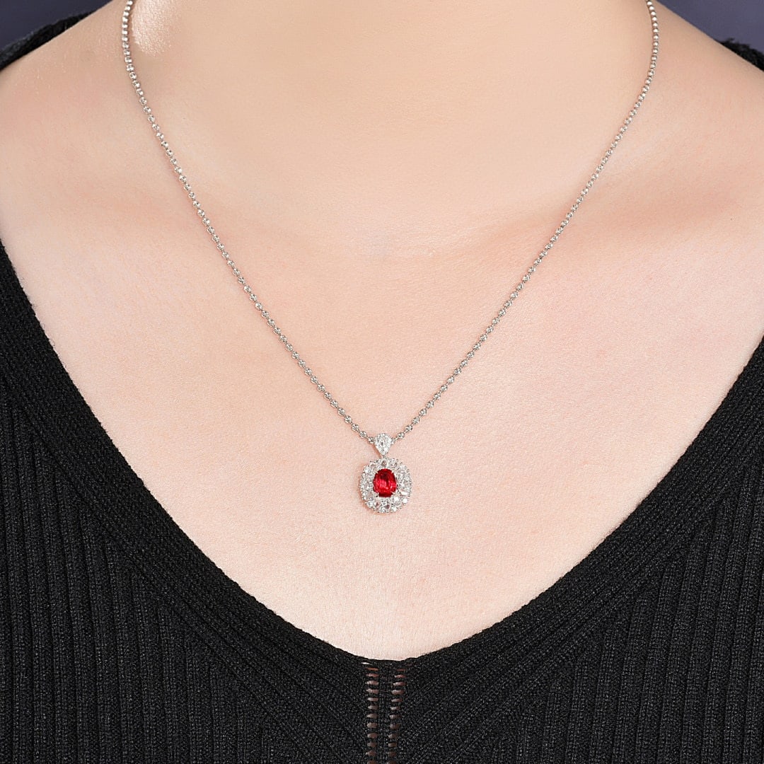 14k Gold 1.63 Ctw Natural Ruby & Diamond Ring/pendant( Without Chain ) - 7