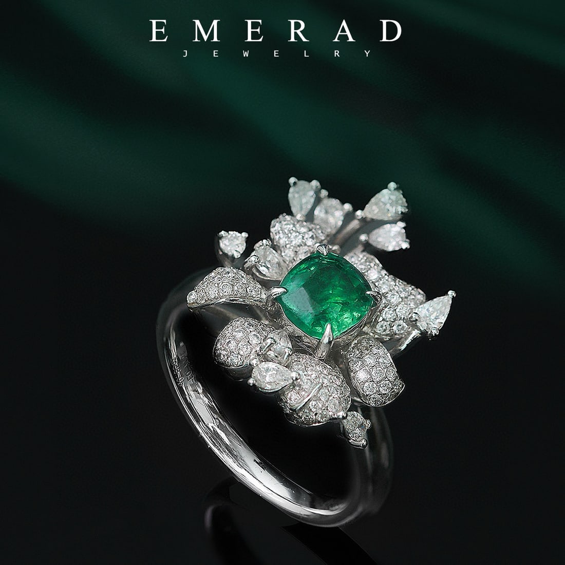 14k Gold 1.64 Ctw Vivid Green Natural Emerald & Diamond Ring - 2