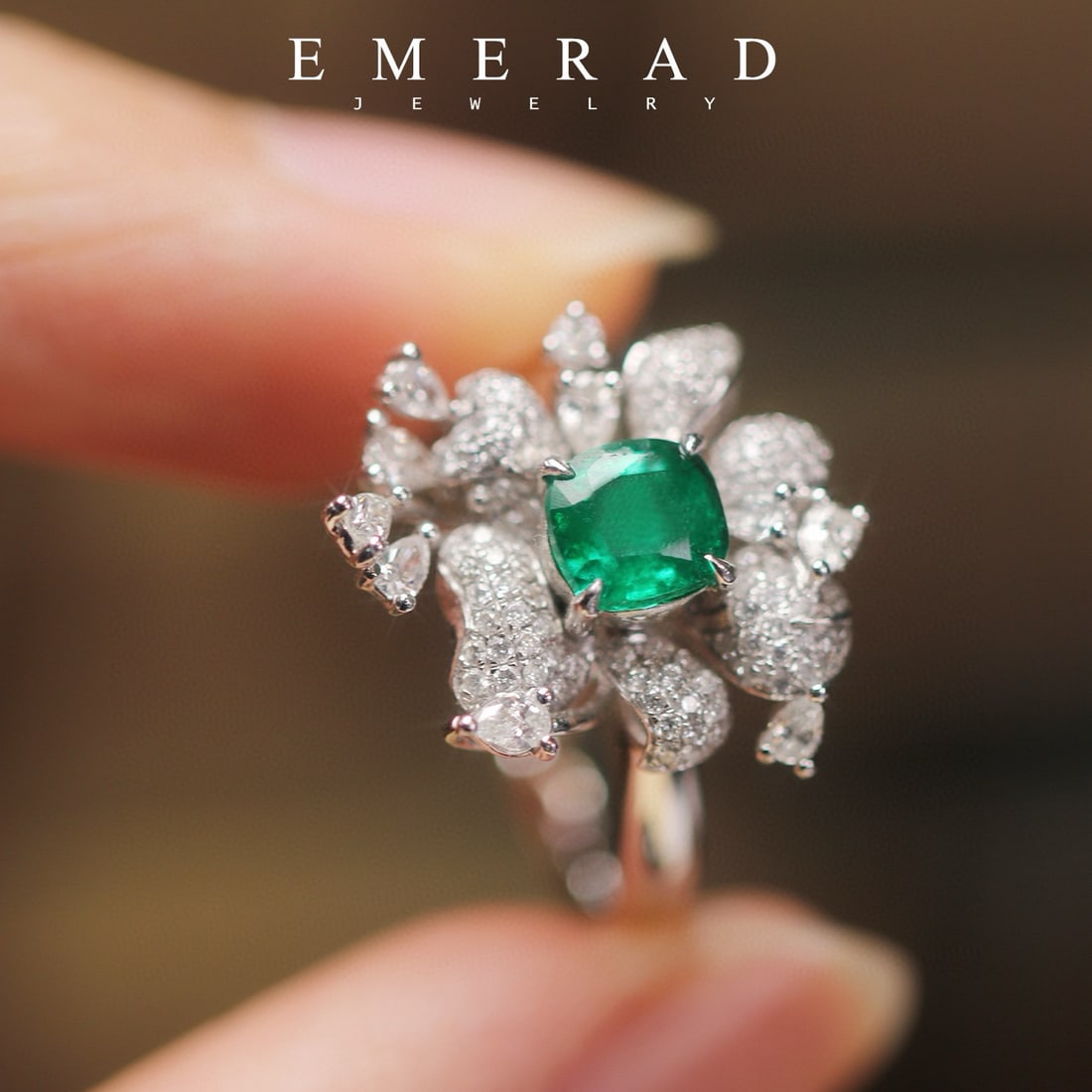 14k Gold 1.64 Ctw Vivid Green Natural Emerald & Diamond Ring - 6