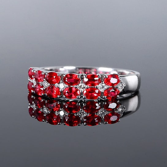14k Gold 1.30 Ctw Natural Ruby & Diamond Ring - 3