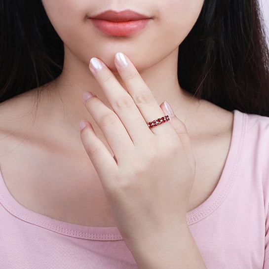 14k Gold 1.30 Ctw Natural Ruby & Diamond Ring - 5