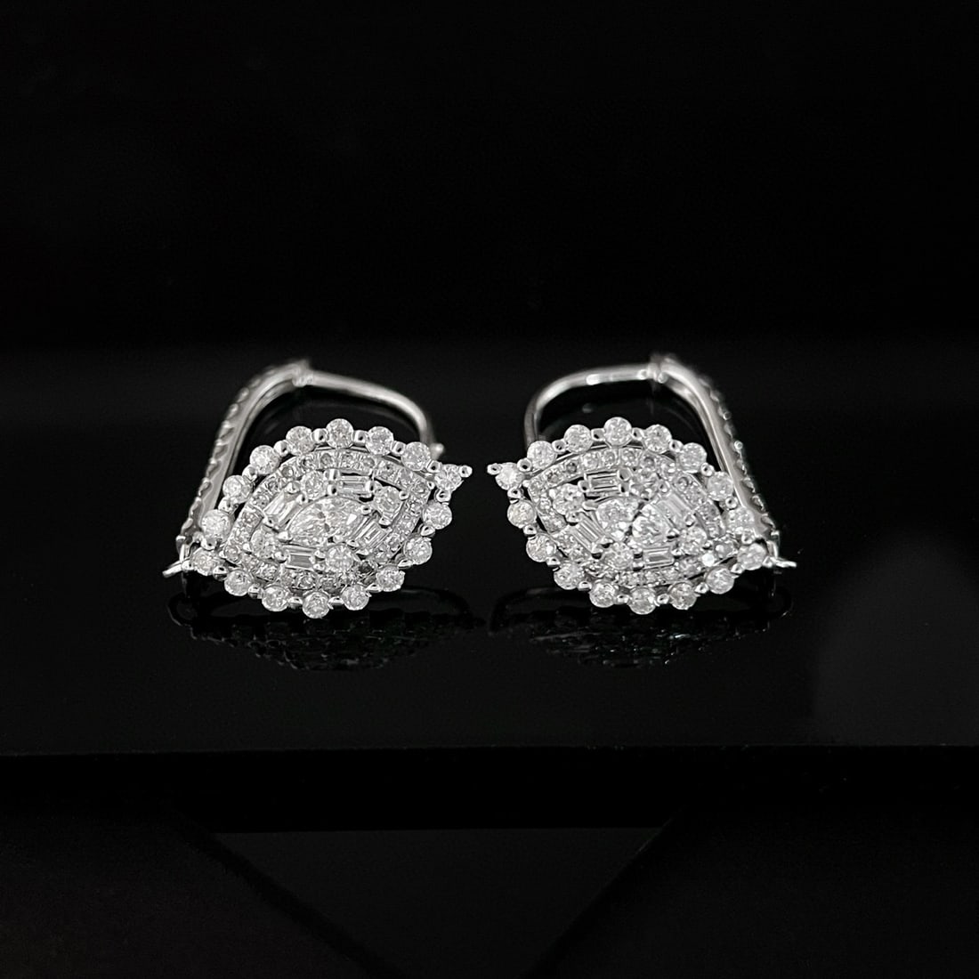 14k Gold 1.28 Ct Natural H Diamond Earrings - 2