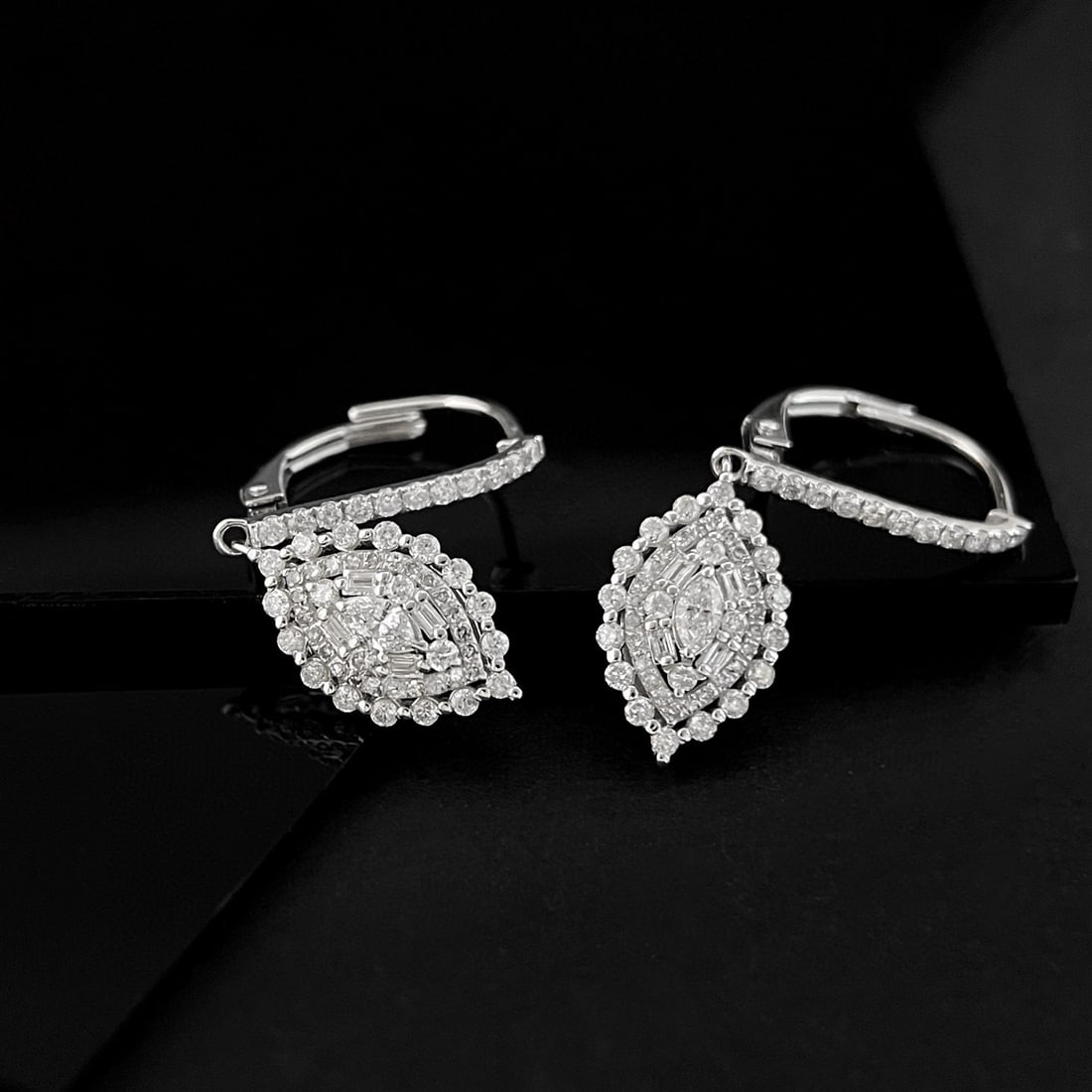 14k Gold 1.28 Ct Natural H Diamond Earrings - 3