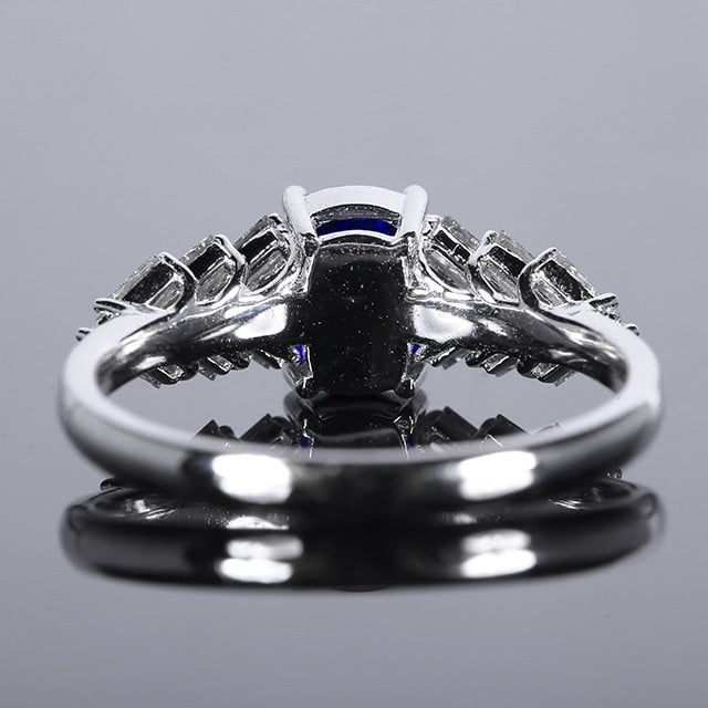 14k Gold 1.57 Ctw Natural Sapphire & Diamond Ring - 4