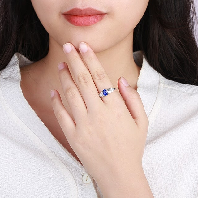 14k Gold 1.57 Ctw Natural Sapphire & Diamond Ring - 5